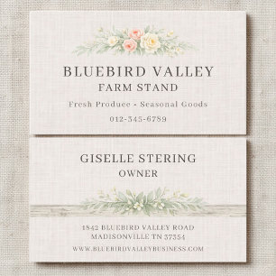 Farmers Market Country Shabby Chic Leinen  Visitenkarte