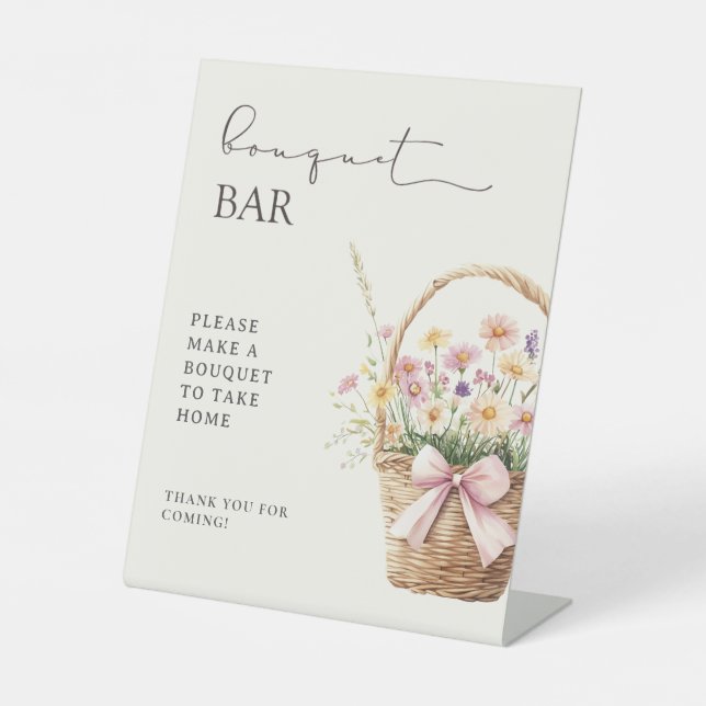 Farmers Market Floral Bridal Shower Bouquet Bar Sockelschild (Vorderseite)