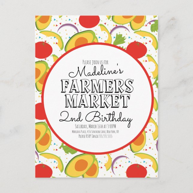 Farmers Market Karotten Gemüse Muster   Postkarte (Vorderseite)