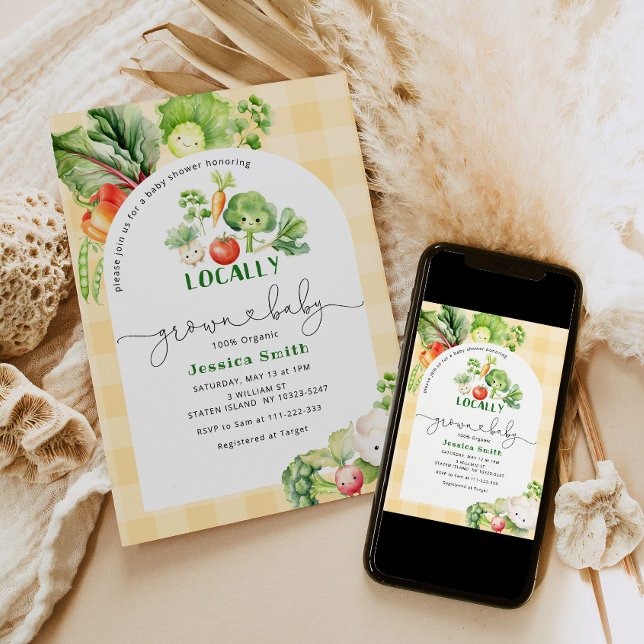 Farmers market Locally grown baby shower Einladung (Von Creator hochgeladen)