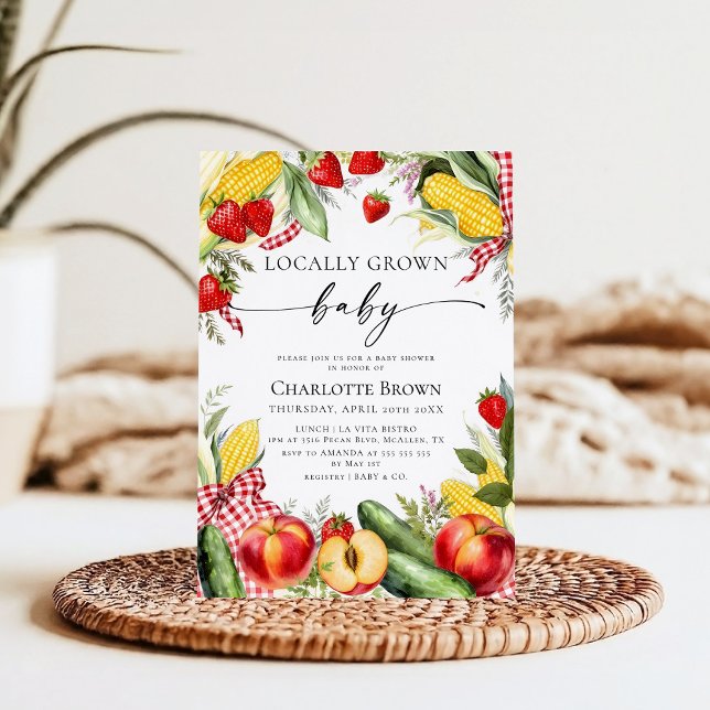 Farmer's Market Locally Grown Baby Shower Einladung (Von Creator hochgeladen)