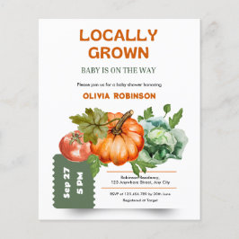 Farmers Market Locally Grown Baby Shower Invite Flyer