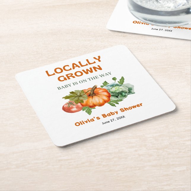Farmers Market Locally Grown Baby Shower  Rechteckiger Pappuntersetzer (angewinkelt)