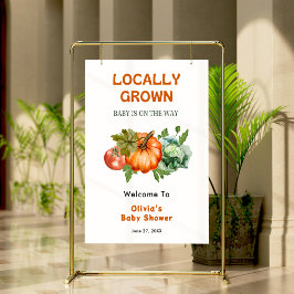 Farmers Market Locally Grown Baby Shower Welcome Poster