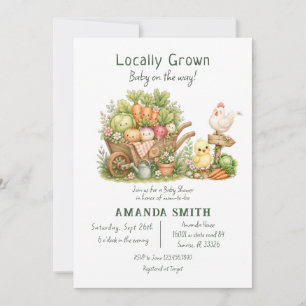 Farmers Market lokal gewachsene Tiere Baby Shower Einladung