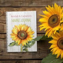 Farmers Market Personalized Sunflower Notebook