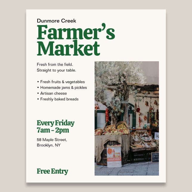 Farmers Market Retro Editorial Photo Flyer (Von Creator hochgeladen)