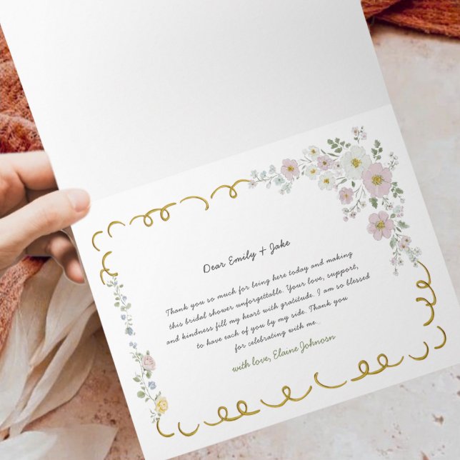 Farmers Market Whimsical Floral New Mrs Thank You Dankeskarte (Von Creator hochgeladen)