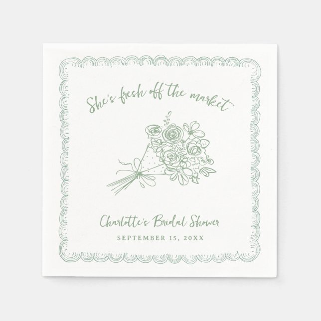 Farmers Off the Market Bridal Shower Serviette (Vorderseite)