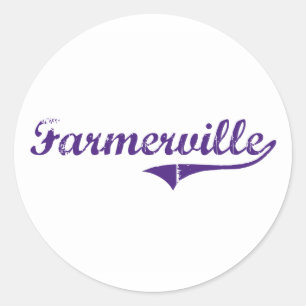 Farmerville Louisiana klassischer Entwurf Runder Aufkleber
