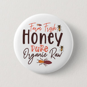 Farmfrischer Honig rein, Bio, Roh - Biene Button
