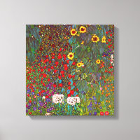 Farmgarten Gustav Klimt mit Sonnenblumen Leinwand