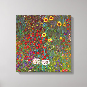 Farmgarten Gustav Klimt mit Sonnenblumen Leinwand