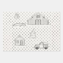 Farmhaus Weihnachtswrapping Paper