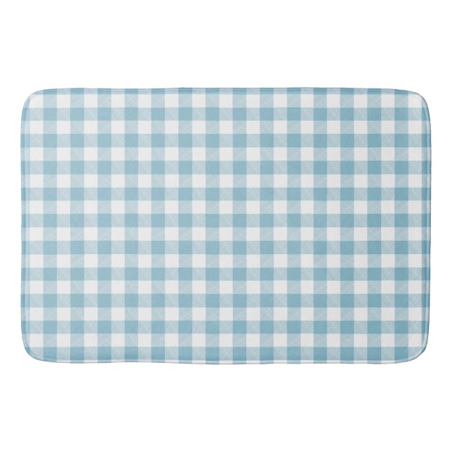 Farmhouse Blau Buffalo Karo Badematte (Vorderseite)
