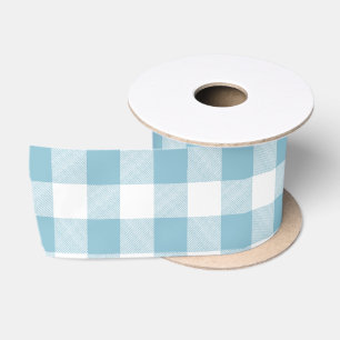 Farmhouse Blau Buffalo Karo Satinband