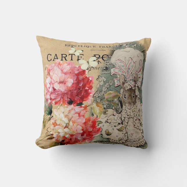 Farmhouse chic, bezaubernd Maus Kinder und Kinderz Kissen (Vorderseite)