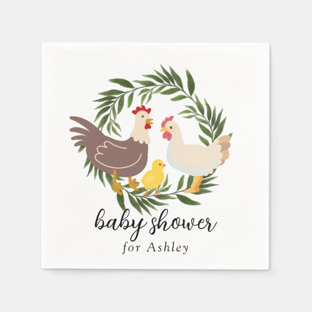Farmhouse Chick Baby Dusche Serviette (Vorderseite)