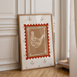 Farmhouse Chicken Nursery Wall Art Print Poster