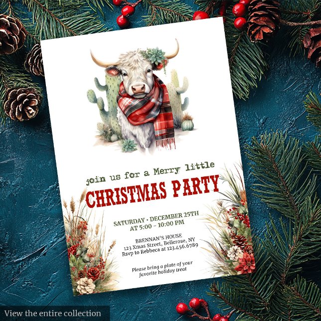 Farmhouse Christmas party printable red green  Einladung (Farmhouse Christmas party printable red green invite

)