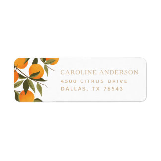 Farmhouse Citrus Orange Branch Return Address