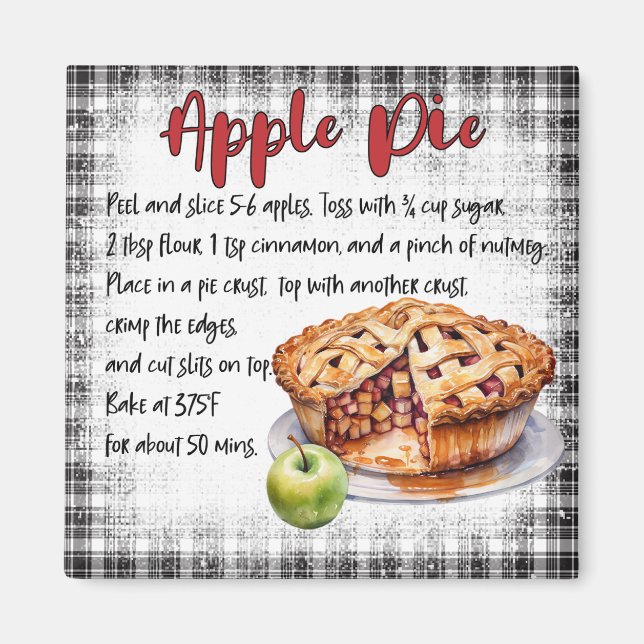 Farmhouse Classic Homemade Apple Pie Recipe Decor Magnet (Vorne)