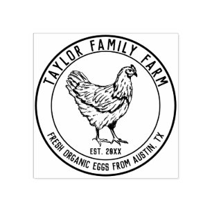 Farmhouse-Eier Familienfarm Vintage Runde Henne Gummistempel