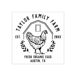 Farmhouse-Eier Familienfarm Vintage Rustic Huhn Gummistempel