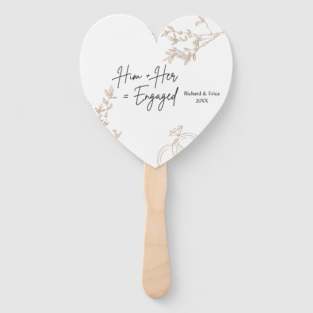 Farmhouse Fields Verlobung Ankündigung Fans Fächer (Vorderseite)