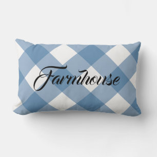 FARMHOUSE GINGHAM LUMBAR PILLOW LENDENKISSEN