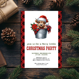 Farmhouse highland cow Christmas holiday invite Einladung