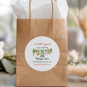 Farmhouse Little Sprout Wäscheleine Babyparty Runder Aufkleber