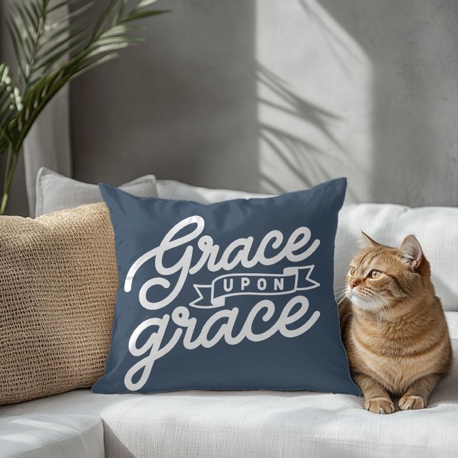 Farmhouse Marine blau grace Christliche Kissen (Von Creator hochgeladen)