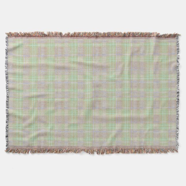 Farmhouse Neutral Sage Plaid Decke (Vorderseite)