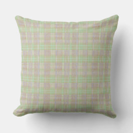 Farmhouse Neutral Sage Plaid Kissen