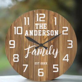 Farmhouse personalized rustic country style  große wanduhr