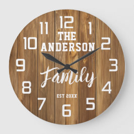 Farmhouse personalized rustic country style  große wanduhr