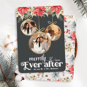 Farmhouse Poinsettia Merrily Ever After Newlyweds Feiertagskarte