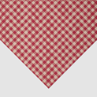 Farmhouse Rot und Beige Gingham Karomuster Seidenpapier