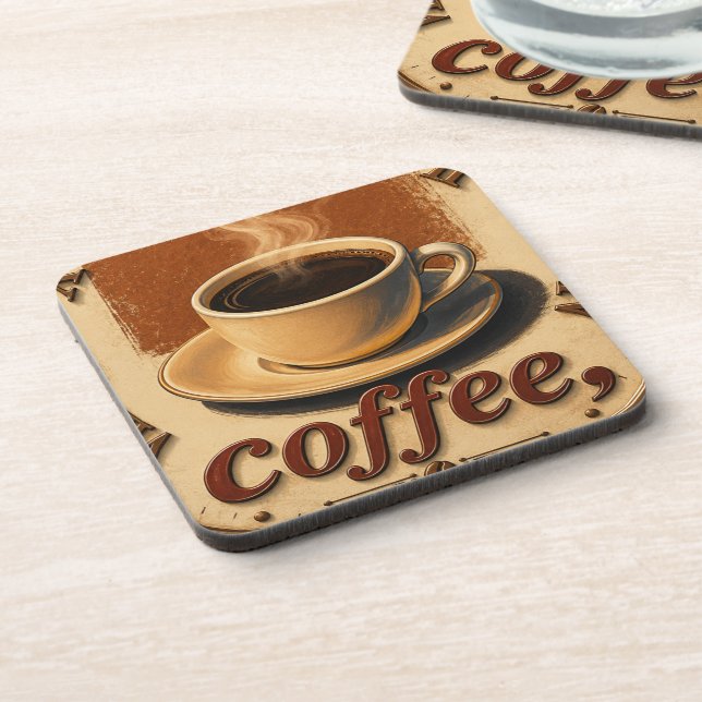  Farmhouse Rustic Vintage Kitchen Coffee Cup  Getränkeuntersetzer (Linke Seite)