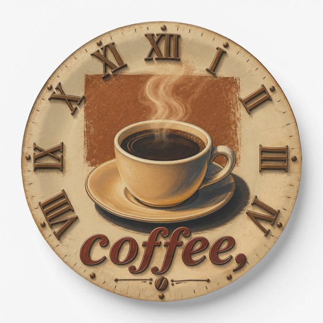  Farmhouse Rustic Vintage Kitchen Coffee Cup  Pappteller (Vorderseite)