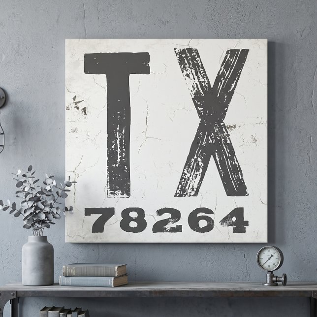 Farmhouse Rustikale Postleitzahl Texas Leinwanddruck (Von Creator hochgeladen)