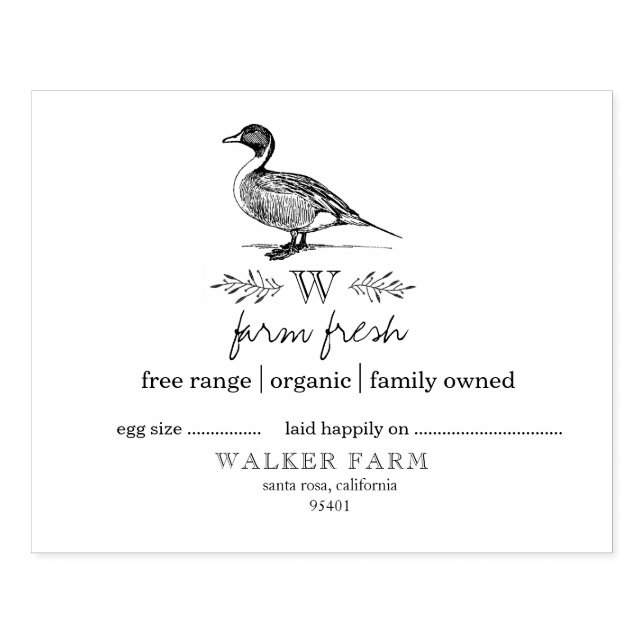 Farmhouse Style Monogram Duck Eierkarton Briefmark Gummistempel (Prägung)