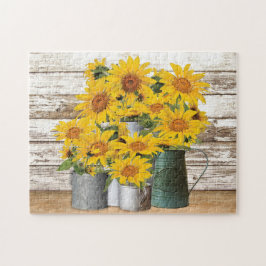 Farmhouse Sunflowers Jigsaw Puzzle