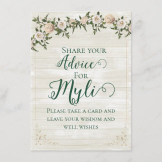 Farmhouse Tea Bridal Shower Flat Advice Card Hinweiskarte