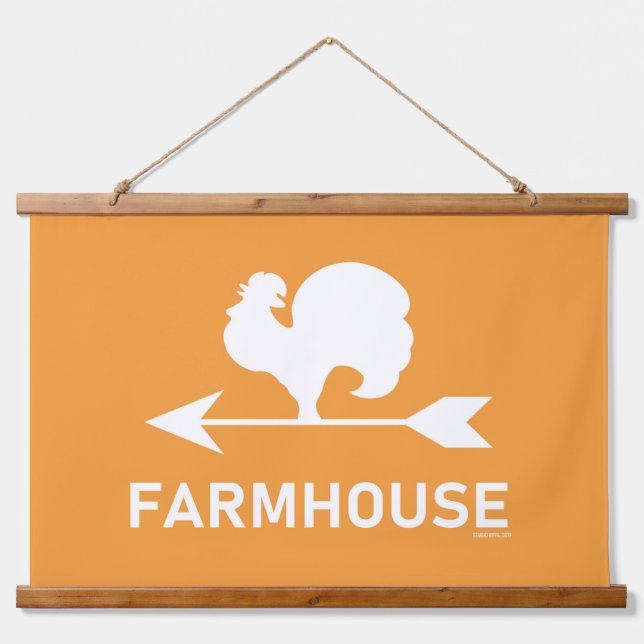 FARMHOUSE WATHER VANE WANDTEPPICH MIT HOLZRAHMEN (Vorne)
