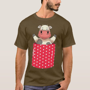 Farming Farm Animal Farmer Cute Pocket Cow Lover C T-Shirt