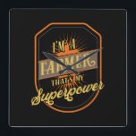 Farming Farmer Quadratische Wanduhr<br><div class="desc">Farmer design for farmers who love their profession. Great gift idea for Christmas,  birthday.</div>