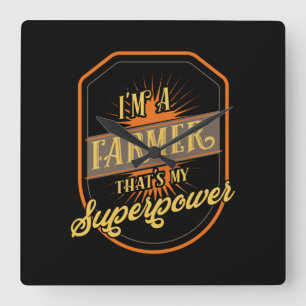 Farming Farmer Quadratische Wanduhr