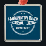 Farmington River Connecticut Kayaking Ornament Aus Metall<br><div class="desc">Der Fluss Farmington ist der größte Nebenfluss des Flusses Connecticut.</div>